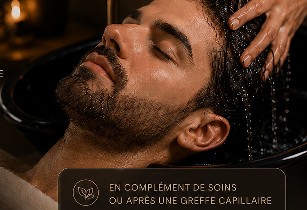 Japanese Head Spa réalisé sur un homme habillé
